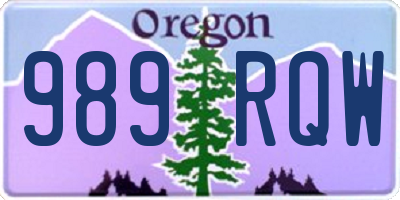 OR license plate 989RQW