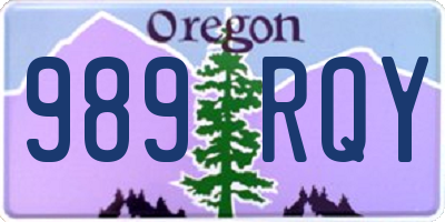 OR license plate 989RQY