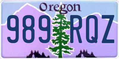 OR license plate 989RQZ