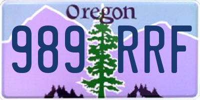 OR license plate 989RRF