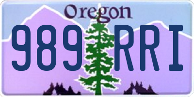 OR license plate 989RRI