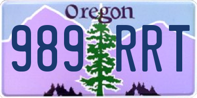 OR license plate 989RRT