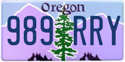 OR license plate 989RRY