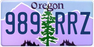 OR license plate 989RRZ