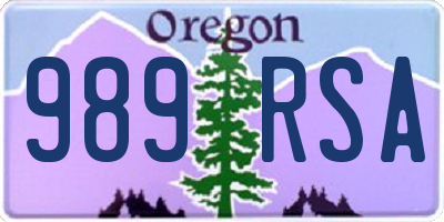 OR license plate 989RSA