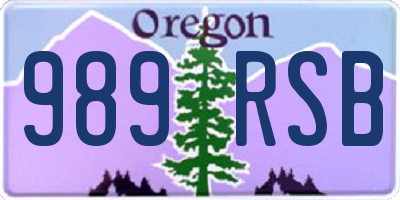 OR license plate 989RSB