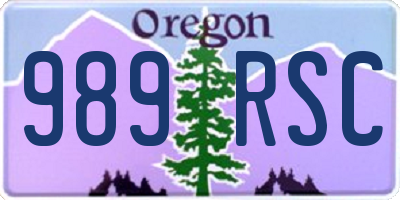 OR license plate 989RSC
