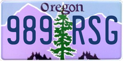 OR license plate 989RSG