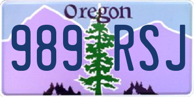 OR license plate 989RSJ