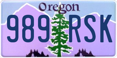 OR license plate 989RSK