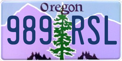OR license plate 989RSL