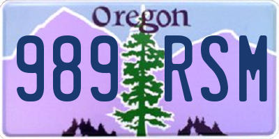 OR license plate 989RSM