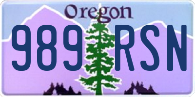 OR license plate 989RSN