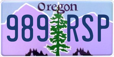 OR license plate 989RSP