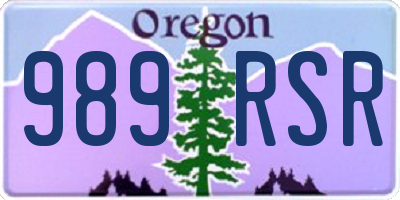 OR license plate 989RSR