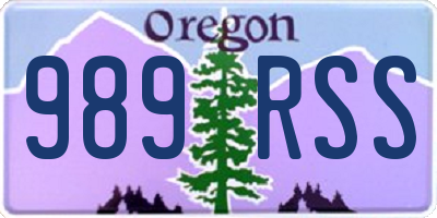 OR license plate 989RSS