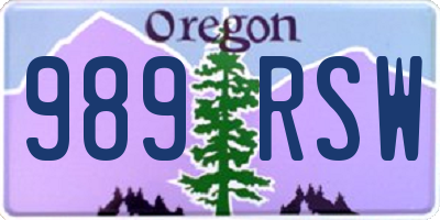 OR license plate 989RSW