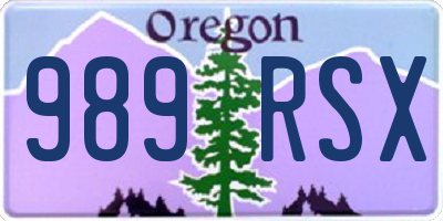 OR license plate 989RSX