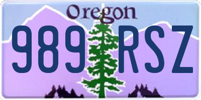 OR license plate 989RSZ