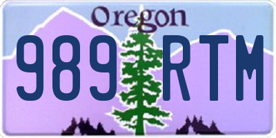 OR license plate 989RTM