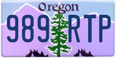 OR license plate 989RTP