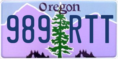 OR license plate 989RTT