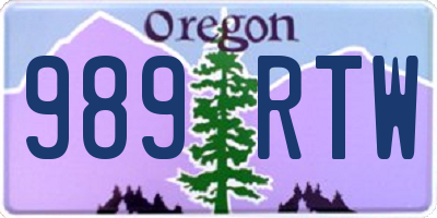 OR license plate 989RTW