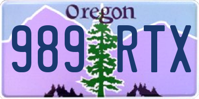 OR license plate 989RTX