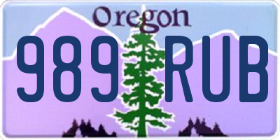 OR license plate 989RUB