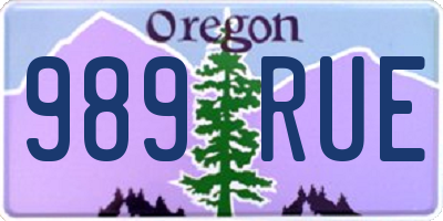 OR license plate 989RUE