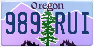OR license plate 989RUI