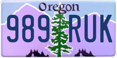 OR license plate 989RUK