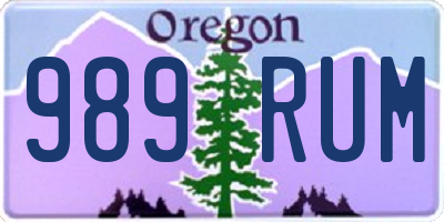 OR license plate 989RUM