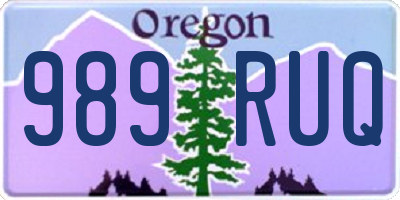 OR license plate 989RUQ