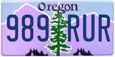 OR license plate 989RUR