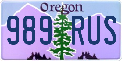 OR license plate 989RUS
