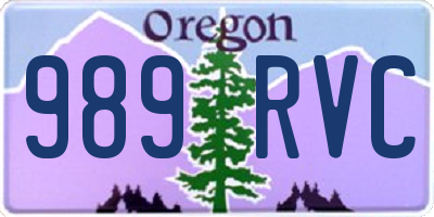 OR license plate 989RVC