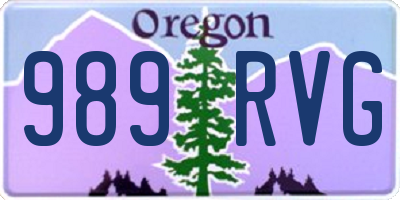 OR license plate 989RVG