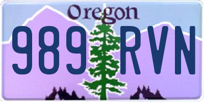 OR license plate 989RVN