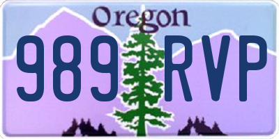 OR license plate 989RVP