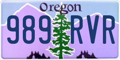 OR license plate 989RVR