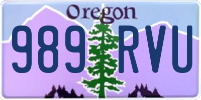 OR license plate 989RVU