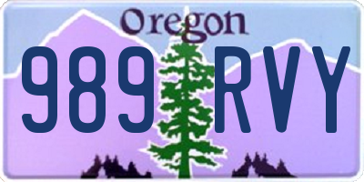 OR license plate 989RVY
