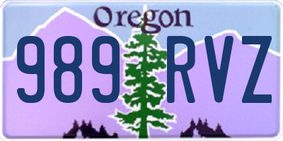 OR license plate 989RVZ