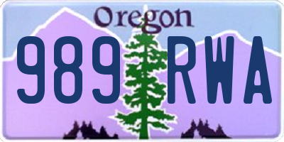 OR license plate 989RWA