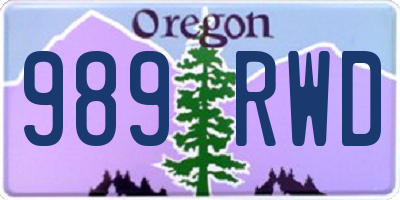 OR license plate 989RWD