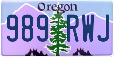 OR license plate 989RWJ