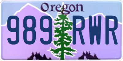OR license plate 989RWR