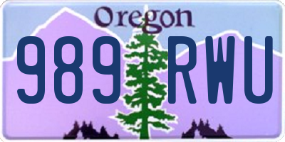 OR license plate 989RWU