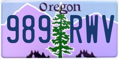 OR license plate 989RWV